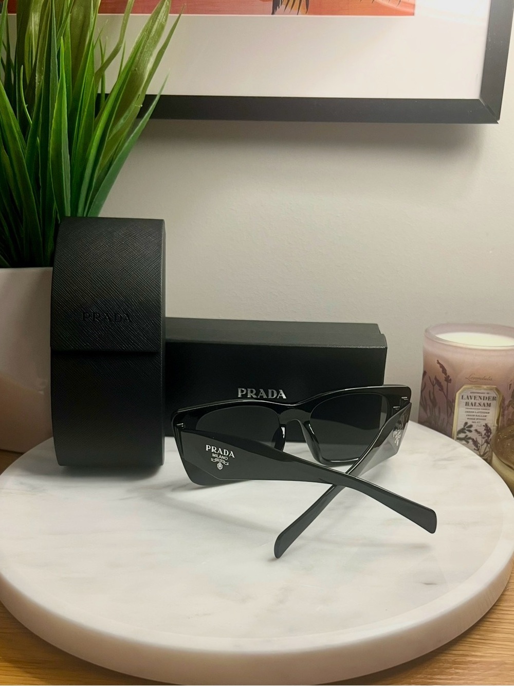 PRADA Sunglasses Symbole Geometric Acetate Black PR 08YS - Picture 4 of 4